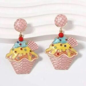 ❤️ FREE Ice Cream Ice cream Cone Waffle Hipster Artsy Art Chic Girly Earrings